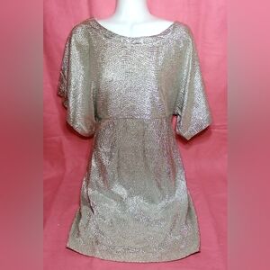 SIZE SMALL "PLENTY" BY TRACY REESE SILVER GOLD PARTY DRESS